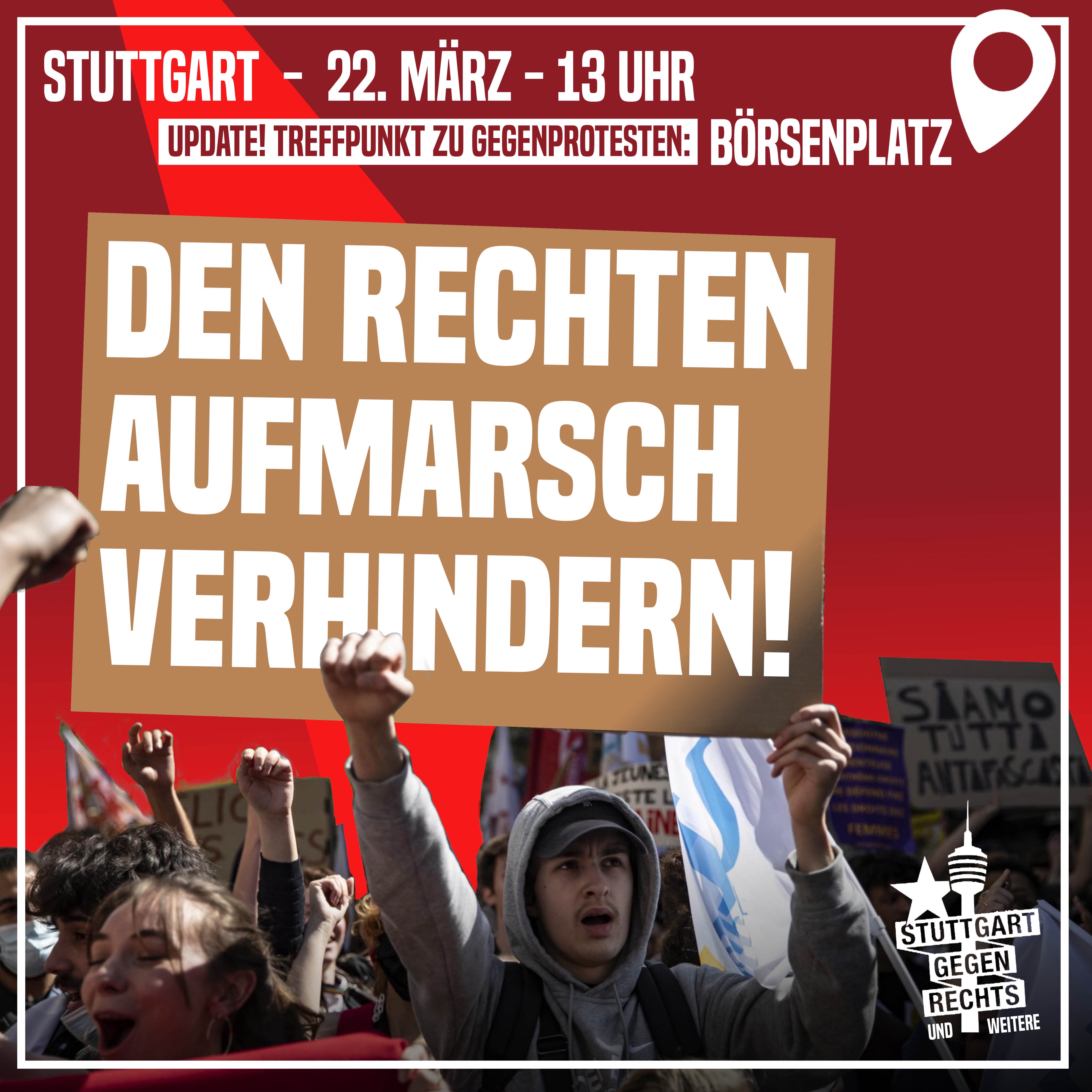 Proteste am 22.03.2025 in Stuttgart_Börsenplatz